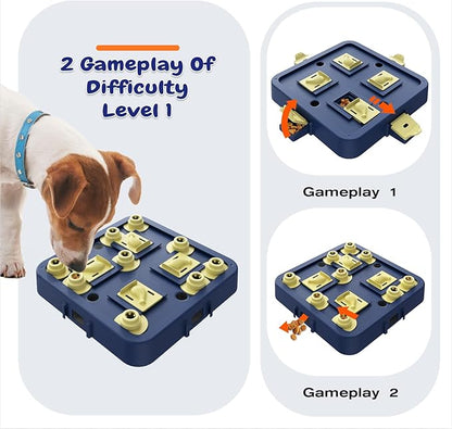 KADTC Dog Chess Puzzle Toy, U.S. Brand & Design - 3 Levels of Step-by-Step Challenge,Easy-to-Advanced for Smart Dogs Interactive Boredom Buster Mental Stimulation Enrichment Puppy Treat Brain Games
