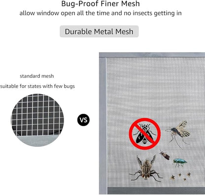 beeNbkks Bug Proof Cat Catio, Window Cat House with Metal Mesh, Outdoor Enclosure for Indoor Pets, Expandable Wooden Perch, Safe Comfortable Haven for Pets, Keep Bugs Insects Out