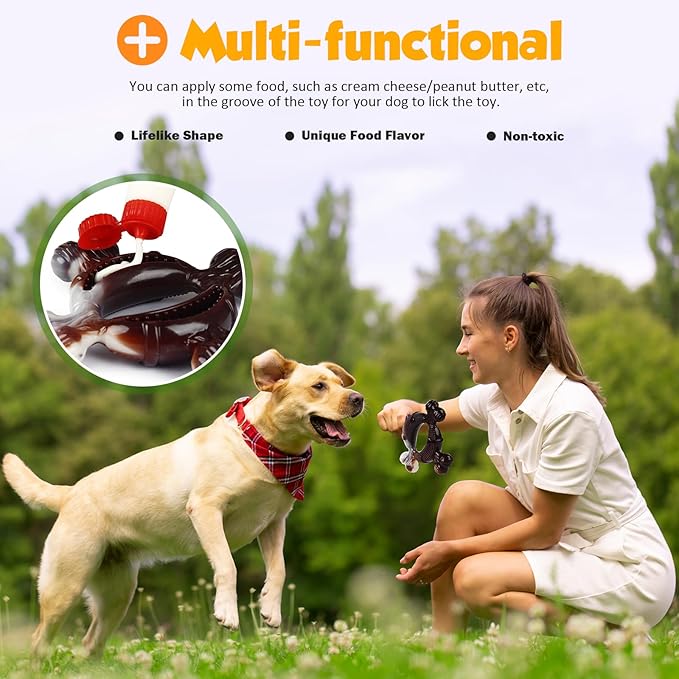 Tough Dog Toys for Aggressive Chewers: 3-Pack of Indestructible Chew Toys, Durable Nylon Dog Bones Toy with 3 Flavors, Suitable for Large Medium Breed, Gifts for Dogs