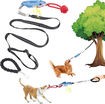 Dog Tree Tug of War Toy with Handles,Interactive Dog Pull Toy from Tree to Keep Them Busy, Multifunctional Combination Tether tug Toy with chew Ball