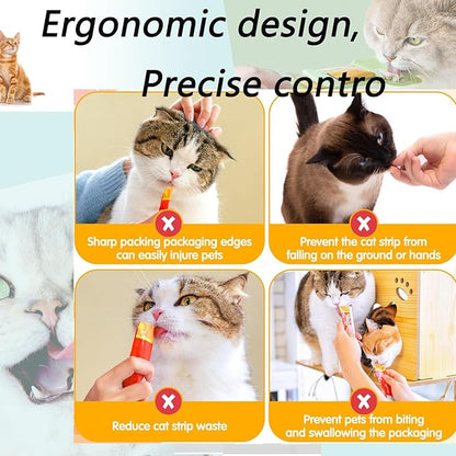 3-Pcs Cat Treat Squeeze Spoon Dispenser - Multifunctional Cat Food Feeder, Liquid Snack & Sliding Dispense