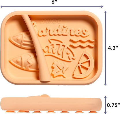 Awoo Sardina - Silicone Dog & Cat Lick Mat + Slow Feeder with Suction Cups - Non-Slip, Dishwasher Safe Pet Dish - Extends Mealtime for Fast Eaters & Reduces Anxiety - for Wet & Dry Food (Melon)