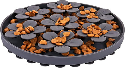 Slow Feeder,Cat Help Slow Down Eating Speed Cut Flower Silicone Rubber Cute Slow Feeder for Puppy/Cat/Dog