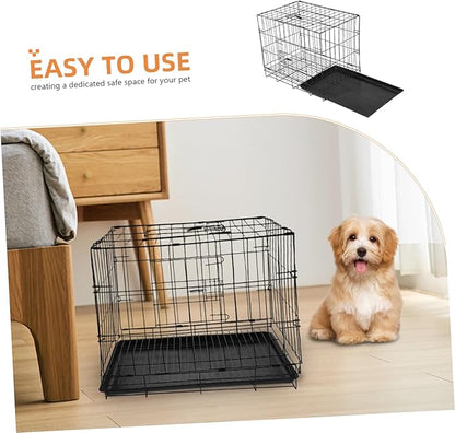 POPETPOP Portable Pet Carrier with Divider Panel Lightweight Wire Cage for Small Medium Dogs for Indoor Outdoor Travel Breathable Design