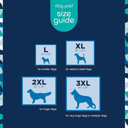 Pet Life Unlimited Smart Prints XXL Puppy Pads for Dogs, Potty Training Pee Pads, 60 Count, 30" x 36", Leak-Proof, Super Absorbent, Quick-Dry, Patterned Pads with Odor Control, Made in USA
