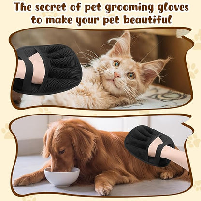 Pet Hair Removal Glove, Electrostatic Pet Hair Removal Gloves, Upgrade Efficient Grooming Gloves for Pet Hair, Clothing, Couch, Furniture, Carpet, Car Seat-2PCS