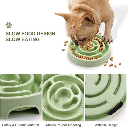 Slow Feeder Dog Bowls,Puzzle Dog Bowl with Anti-Slip, Slow Feeder & Non-Slip Design, Boredom and Anxiety Reducer, Suitable for All Breed Dogs and Cat