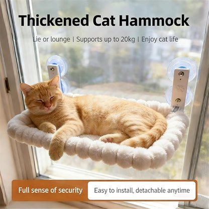 Hammock Portable Design Hanging Space Saving with Removable Washable Fabric Suction Cup Mount Cats Hammock Foldable Bed Space Saving Bed