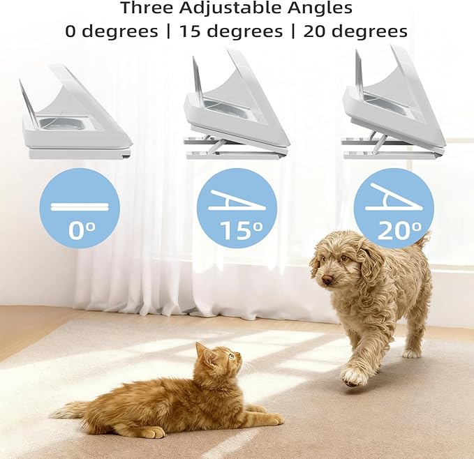Adjustable Stand for Automatic Microchip Cat Pet Feeder, 0-20° Adjustable Angle, Reduces Joint Fatigue and Promotes Better Digestion for Pets, Easy to Install