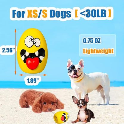 Squeaky Dog Toys for Small Dogs, Mini Dogs, Soft Latex Dog Squeaky Toys, Smile Squeaky Dog Balls, Egg Dog Toys Balls 6pcs