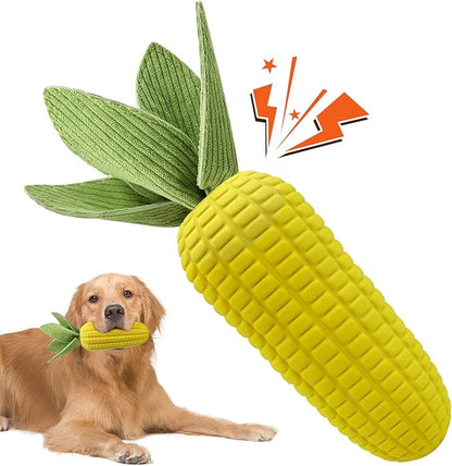 Dog Toys for Aggressive Chewers, Indestructible Tough Squeaky Corn Chew Toy for Large Medium Small Breed, Interactive Dog Toys to Keep Them Busy