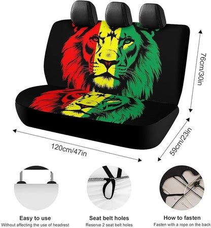 Car Seat Protector SUV Bench Seat Cover, Fashion Decor, Dirt Proof Dog Car Back Seat Cover for Trucks SUV Compatible with Reggae Rasta Flag Lion