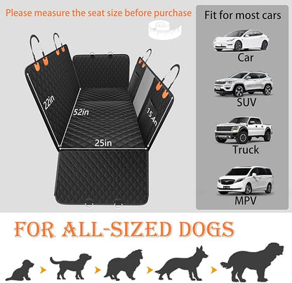 Back Seat Extender for Large Dogs, Dog Car Seat Cover Hard Bottom Holds 400lbs, Sturdy Backseat Extender for Dogs, Waterproof Dog Hammock for Dog, Car, SUV, Truck