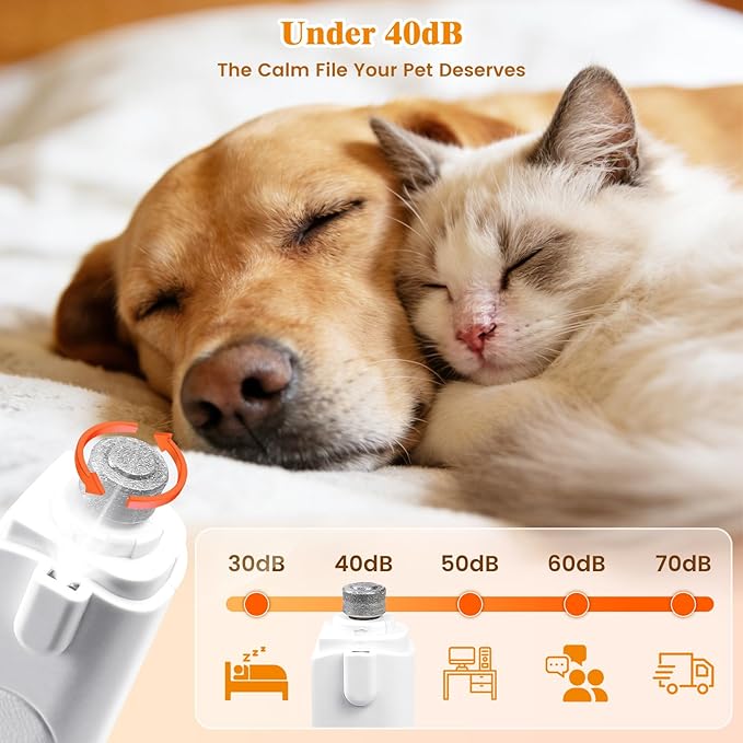 2-in-1 Dog Nail Clippers with Light & Digital Display – Upgraded Pet Nail Grinder, Safety Guard, USB Rechargeable Catcher for Cats and Dogs, Low Noise & Painless Trimming (White)