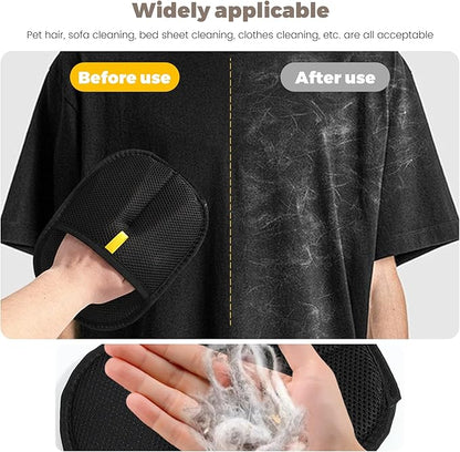 4pcs Pet Hair Remover Glove, Pet Hair Removal Tool, 2025 Electrostatic Pet Hair Removal Gloves for Dogs and Cats,for Pet Hair, for Couch, Clothes, Car, Carpet, Bed, Furniture(Black and dark