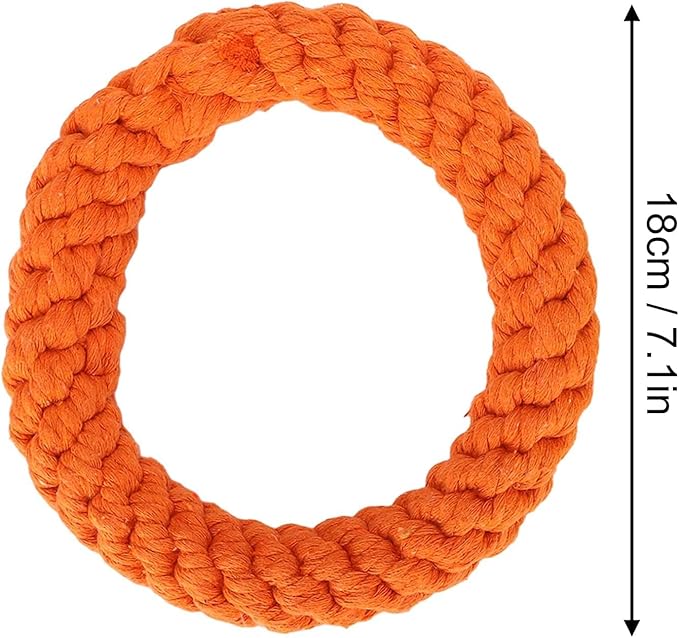 Cyrank 2PCS Ring Dog Toy, Indestructible Cotton Rope Toy for Dog Teething, Cleaning, Playing & Training, Medium & Large Dogs