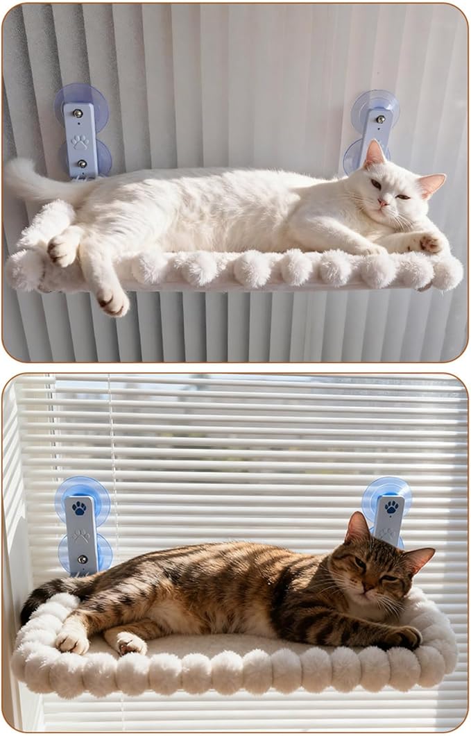 Hammock Portable Design Hanging Space Saving with Removable Washable Fabric Suction Cup Mount Cats Hammock Foldable Bed Space Saving Bed