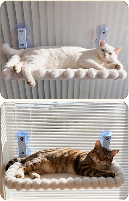 Hammock Portable Design Hanging Space Saving with Removable Washable Fabric Suction Cup Mount Cats Hammock Foldable Bed Space Saving Bed