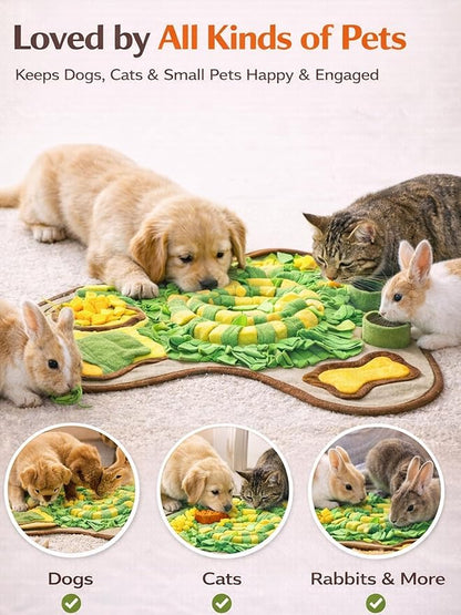 HOPET Snuffle Mat for Dogs Large Breed, 28.3''x28.3'' Interactive Puzzle Dog Food Mat, Easy to Clean, Durable, Mental Stimulation & Slow Feeding Game for All Breeds