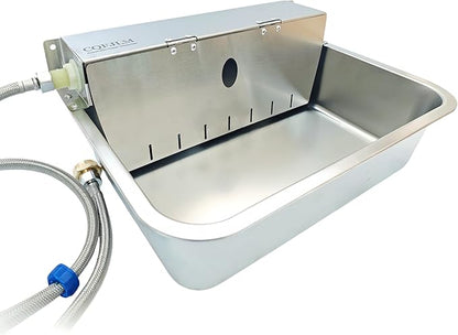 Stainless Steel Automatic Dog Water Bowl Large Capacity Wall-Mounted Pet Water Dispenser with Flip Cover Design,Suitable for Cats,Dogs,Chickens Ducks Other Poultry,Suitable for Indoor & Outdoor Use