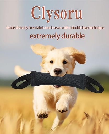 Clysoru Tug of War Dog Toy Bite with 2 Strong Handles Made of Durable Tear Resistant Strong Stitches