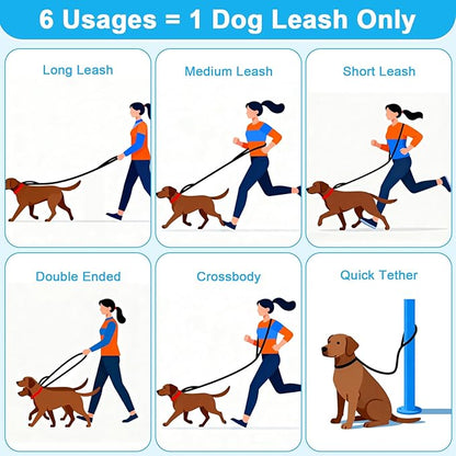 ETACCU Hands Free Dog Leash, Multifunctional Crossbody Dog Leash with Adjustable Length 6-9FT, Tangle Free Reflective Waist Leashs for Medium and Large Dogs