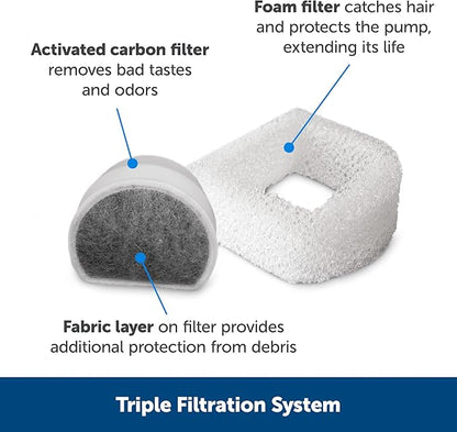 PetSafe Oasys 1/2 Gallon Pet Fountain - Cat & Dog Hydration Station with Free-Falling Water Stream & Customizable Flow - Encourages Hydration & Protects Sensitive Whiskers - 1/2 Gallon