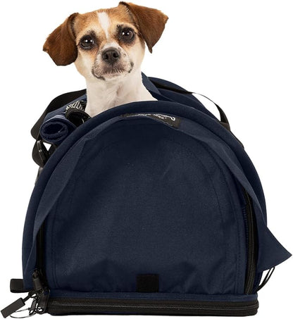 SturdiBag Pro 3.0 Pet Travel Carrier for Cats and Dogs – Soft-Sided with Safety Clips and Seatbelt Straps for Airplane or Car Travel | Small, Navy