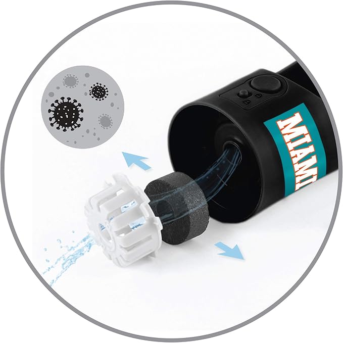 Pets First Dog Water Bottle. NFL Miami Dolphins PET Water Bottle. Best Cat Water Bottle. Water Fountain Dispenser for Dogs & Cats., Black, 13.5oz (DOL-3344)