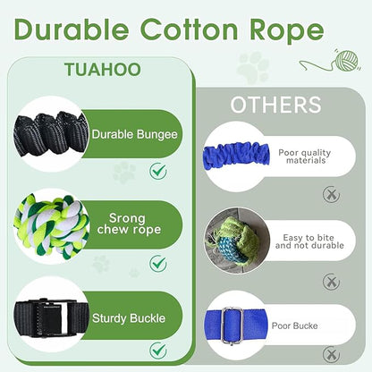 Dog Bungee Hanging Toy, Tree Tugger Rope Pulling Tug of War Toy for Aggressive Chewers Middle Large Dogs to Exercise Solo Play, Interactive Tether Tug Outdoor Dog Toy, 2 Chew Rope Toys