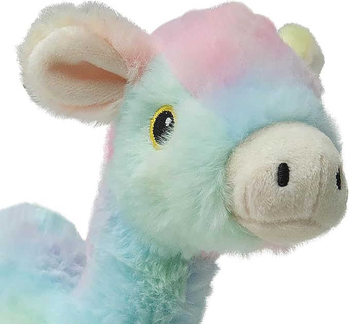 Snugarooz Ally The Alpaca Plush Dog Toy with Repair Patch – Tie Dye Design with Crinkle & Squeak Sounds – Durable for Small to Medium Dogs