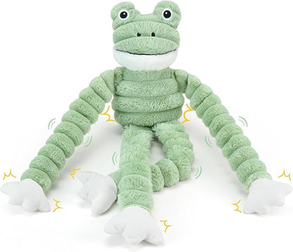 Prime Pets Squeaky Dog Toys for Large Dogs, 27” Plush Frog Dog Toy with Crinkle Paper for Small Medium Large Dogs, Stuffed Puppy Chew Toys to Keep Them Busy