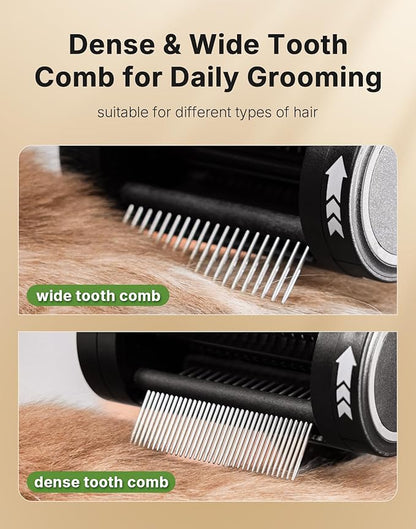4-in-1 Cat Brush for Shedding, Undercoat Dog Grooming Rake for Deshedding Dematting, Hair Removal Comb Brush for Long & Short Haired Indoor Pets