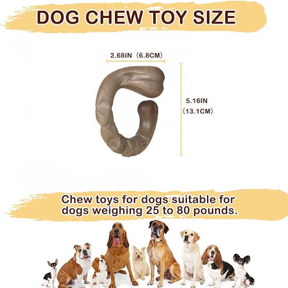 Tough Dog Toys for Aggressive Chewers, Bacon Scented & Curved Nylon Bone to Keep Them Busy, Durable Chew Toy for Medium & Large Breeds (25-80 lbs)