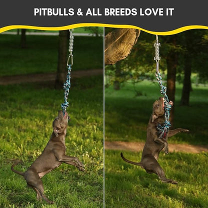 YES4QUALITY Flirt Pole for Dogs, 2 Durable Spring Poles with Strong Dog Rope Toy, Heavy Duty Lure Pole for Dogs of Any Size, Dog Toy for Fun Obedience Training & Exercise, Pull & Tug of War Toy