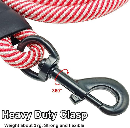 MayPaw Rope Dog Leash 6 FT, Heavy Duty Nylon Pet Leash, Soft Padded Handle Thick Lead Leashes for Large Medium Dogs Walking Training (red, 1/2" * 6')