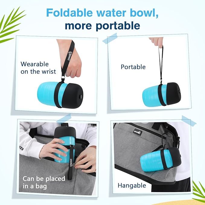 Pecute Portable 22 oz Dog Water Bottle, 2 in 1 Dog Water Bottle Bowl Leakproof with Double Seal, BPA Free, Lightweight, Pet Water Bottel Dispenser for Outdoor Walking Triping Hiking Camping Travels