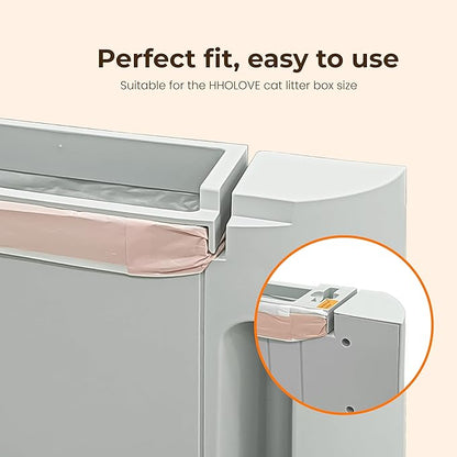 Waste Bags(60 Count) for Self-Cleaning Litter Box Automatic Electronic Hands-Free Smart Robot self Cleaning Litter Box Liner- Safe Anti-Pinch, Odor Control,for Multiple Cats