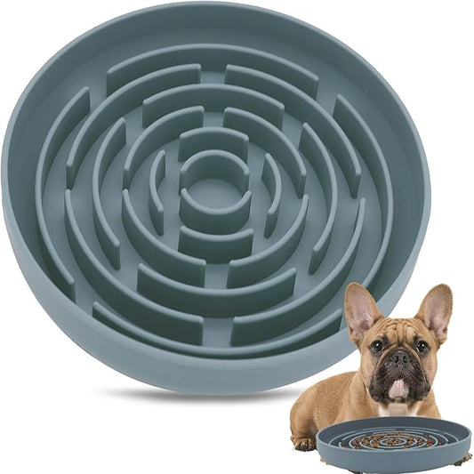 Slow Feeder Dog Bowls, Interactive Silicone Dog Feeding Bowls for Dogs & Cats, Slow Feeder Non-Slip with Suction Cups, Anti-Choking, Non BPA, Reduces Boredom, Anxiety, Dishwasher Microwave Safe