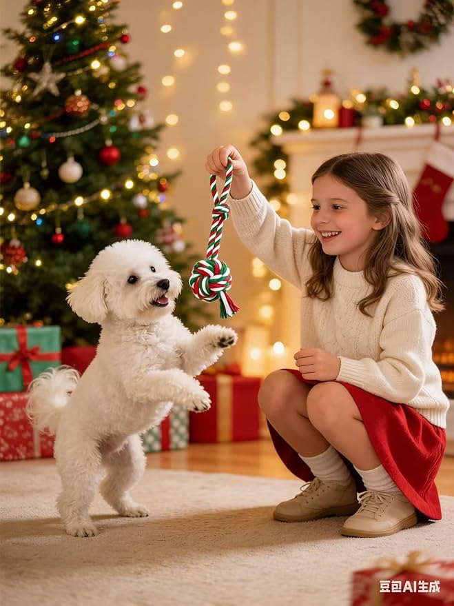 Pet Rope Toys (Small Christmas Colors 6pcs)