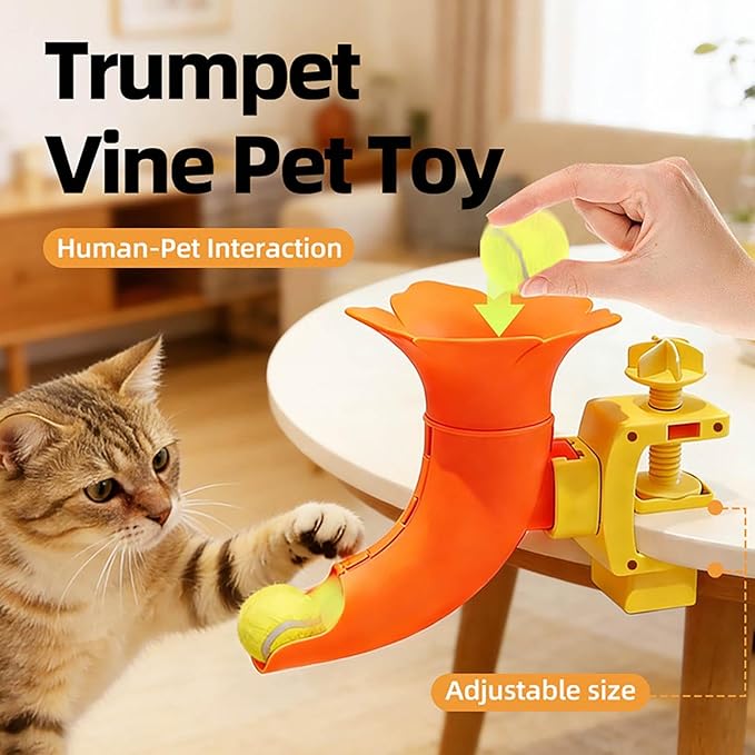 Automatic Dog Ball Launcher Toy, Interactive Adjustable Height Dog Ball Thrower for Indoor/Outdoor Play, Tennis Ball Launcher for All Dog Sizes, Energy Release & Training Tool for Door/Post/Table Use
