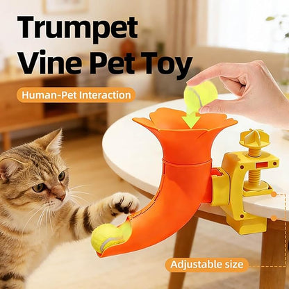 Automatic Dog Ball Launcher Toy, Interactive Adjustable Height Dog Ball Thrower for Indoor/Outdoor Play, Tennis Ball Launcher for All Dog Sizes, Energy Release & Training Tool for Door/Post/Table Use