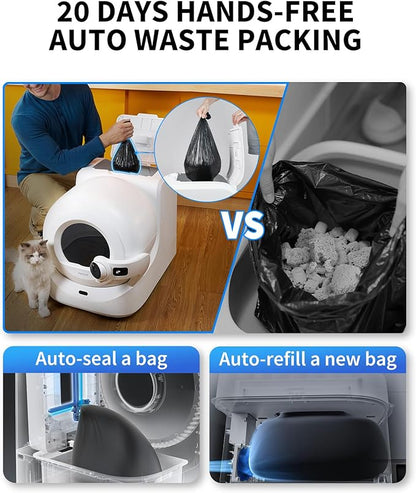 PETKIT Purobot Ultra Auto Waste Packing & Multi-Cat Toilet Behavior Ai Camera Tracking Automatic Self-Cleaning Cat Litter Box, Smart Robot with 5G WiFi App Control&Integration Safety&Odor Free