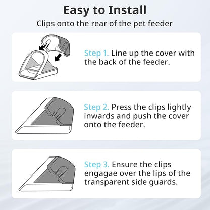 Rear Cover for Automatic Microchip Cat Pet Feeder - Prevents Persistent Pet from Getting Food from The Back of The Feeder (3 Pack)