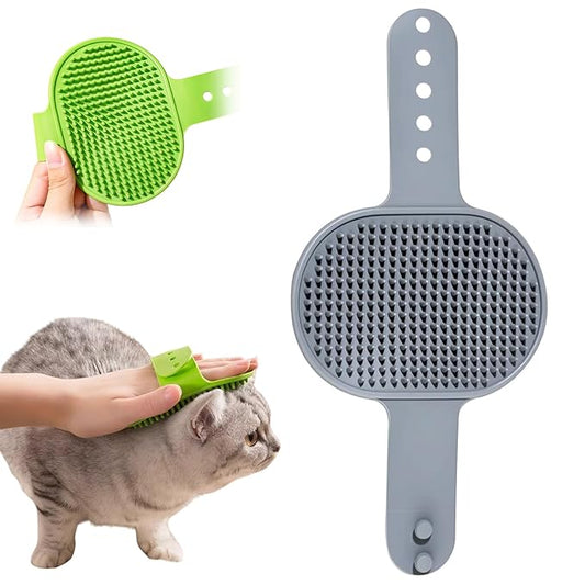 Silicone Grooming Strap Pad for Cats, 2025 New Cat Self Groomer Brush Adjustable Silicone Cat Self Groomer Brush, Multifunctional Cats Combs Massager for Cats Tree Furniture Sofa Chair Legs (Gray)