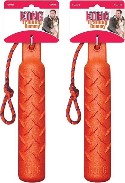 KONG Training Dummy Rope Bumper Dog Toy - Durable Floating Retriever for Fetch & Training - 2 Pack (Orange, Large)