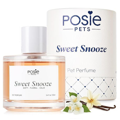 Dog Cologne Spray with Long Lasting Jasmine, Musk, and Vanilla Scent - Vegan Alcohol-Free Pet Deodorizer for Smelly Dogs - Water-Based Luxury Puppy Grooming Fragrance - Sweet Snooze 3.4FlOz