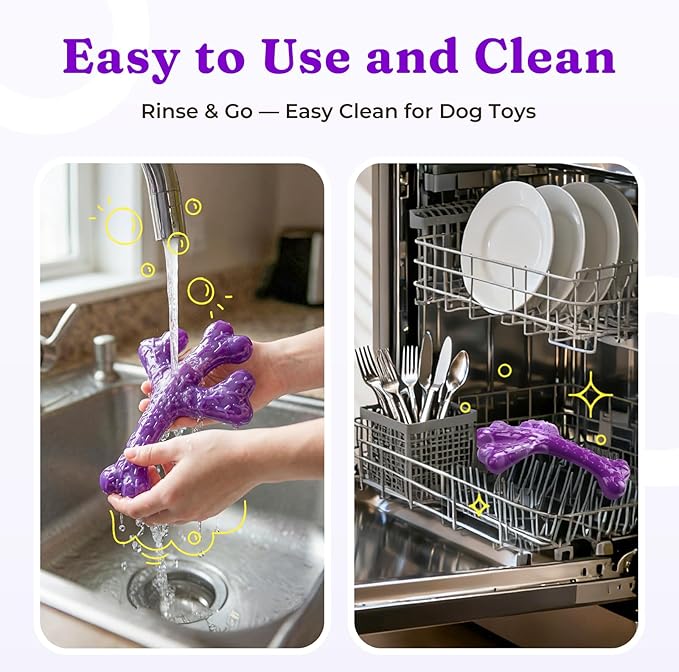 XL Cactus Indestructible Dog Chew Toys for Aggressive Chewers - 2 Pack Beef Flavored Nylon Bones for Large Dogs 20-90 lbs, Long Lasting & Keeps Them Busy