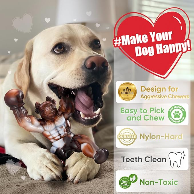 Dog Toys for Aggressive Chewers, Indestructible Dog Toys, Almost Indestructible Dog Bones for Small/Medium/Large Dogs Teeth Cleaning and Training