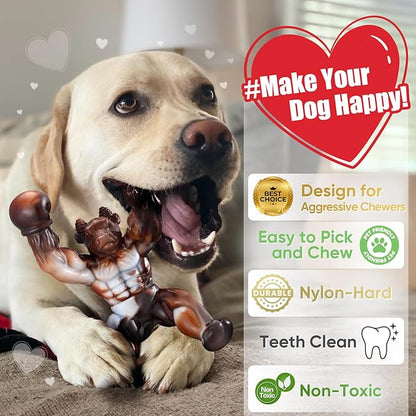 Dog Toys for Aggressive Chewers, Indestructible Dog Toys, Almost Indestructible Dog Bones for Small/Medium/Large Dogs Teeth Cleaning and Training
